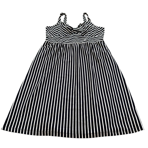 NWT Draper James Navy Blue & White Striped Knot Front Midi Dress Size 2X - Picture 2 of 10